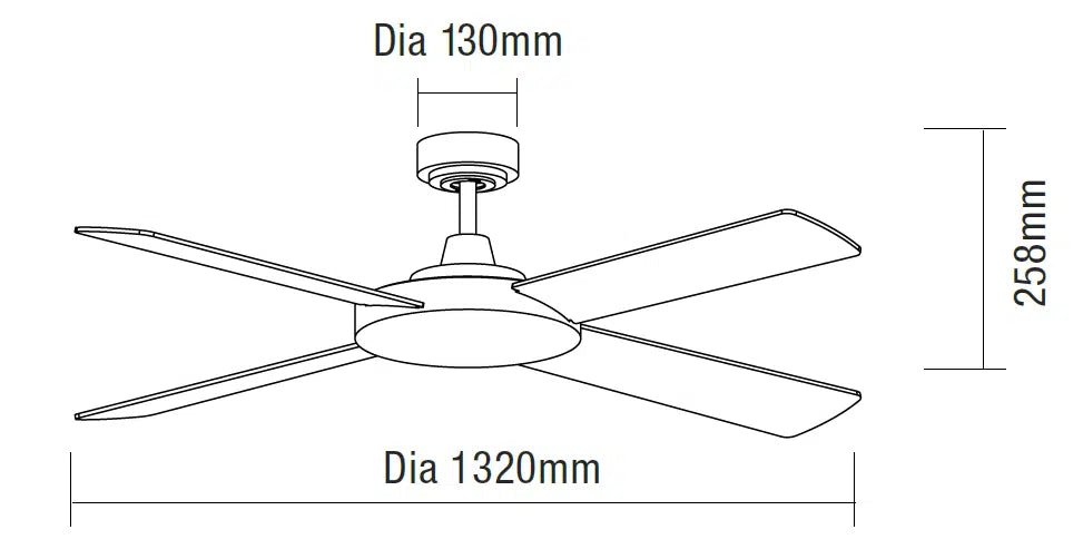 Martec Razor 52″ AC Ceiling Fan with Wall Controller