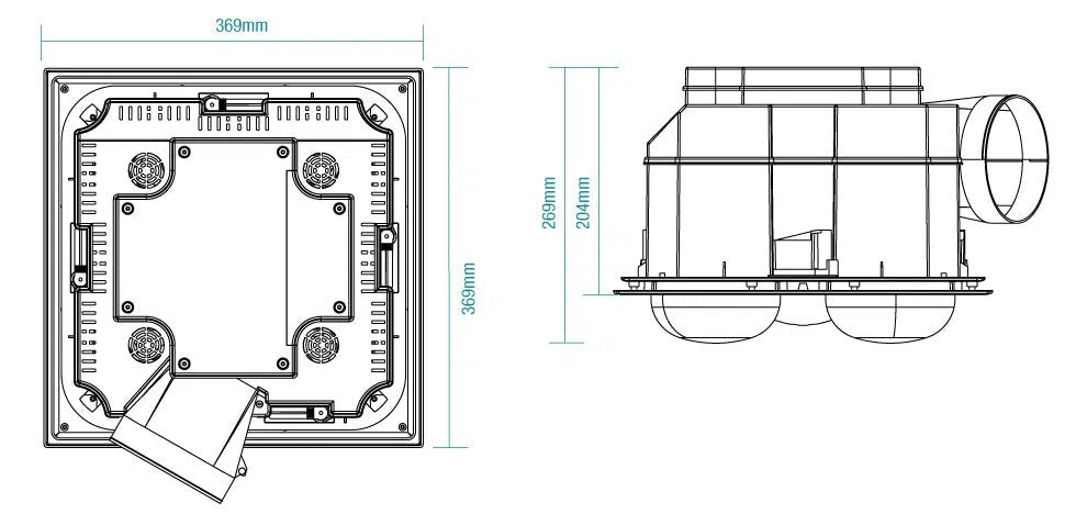 Martec Striker 4 - 3 in 1 Bathroom Heater and Exhaust Fan with Tricolour LED Light