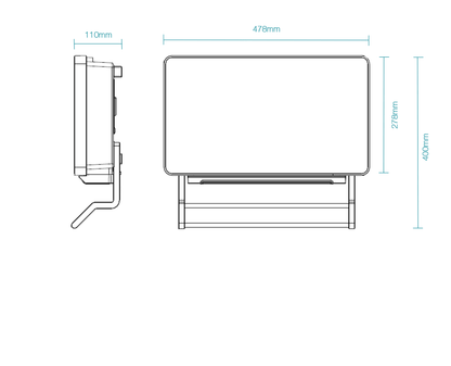Martec Thermo 2200W PTC Bathroom Wall Heater with Towel Rail – Matt White - Mases LightingMartec
