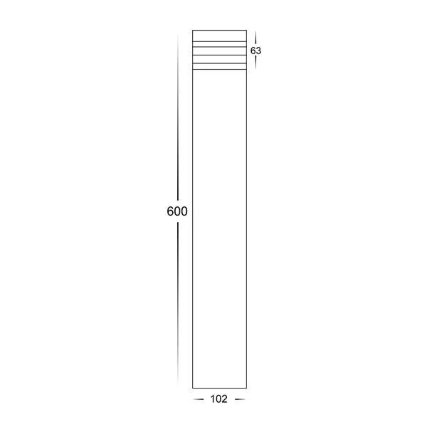 Maxi 600 Louvred LED Bollard Light TRI Colour 5w/9w in Black or 316 Stainless Steel Havit Lighting - HV1616T