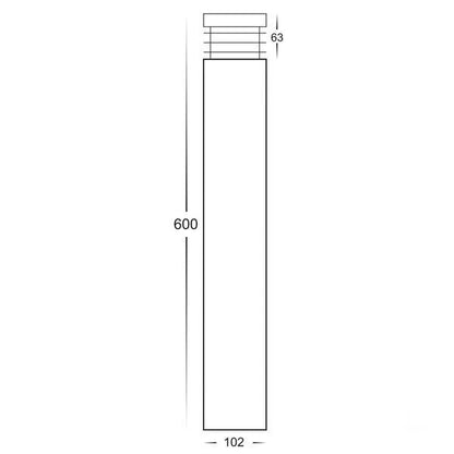 Maxi 600mm LED Bollard Light TRI Colour in Black or 316 Stainless Steel Havit Lighting - HV1606T - Mases LightingHavit Lighting
