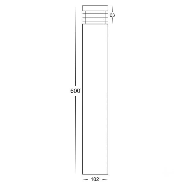 Maxi 600mm LED Bollard Light TRI Colour in Black or 316 Stainless Steel Havit Lighting - HV1606T