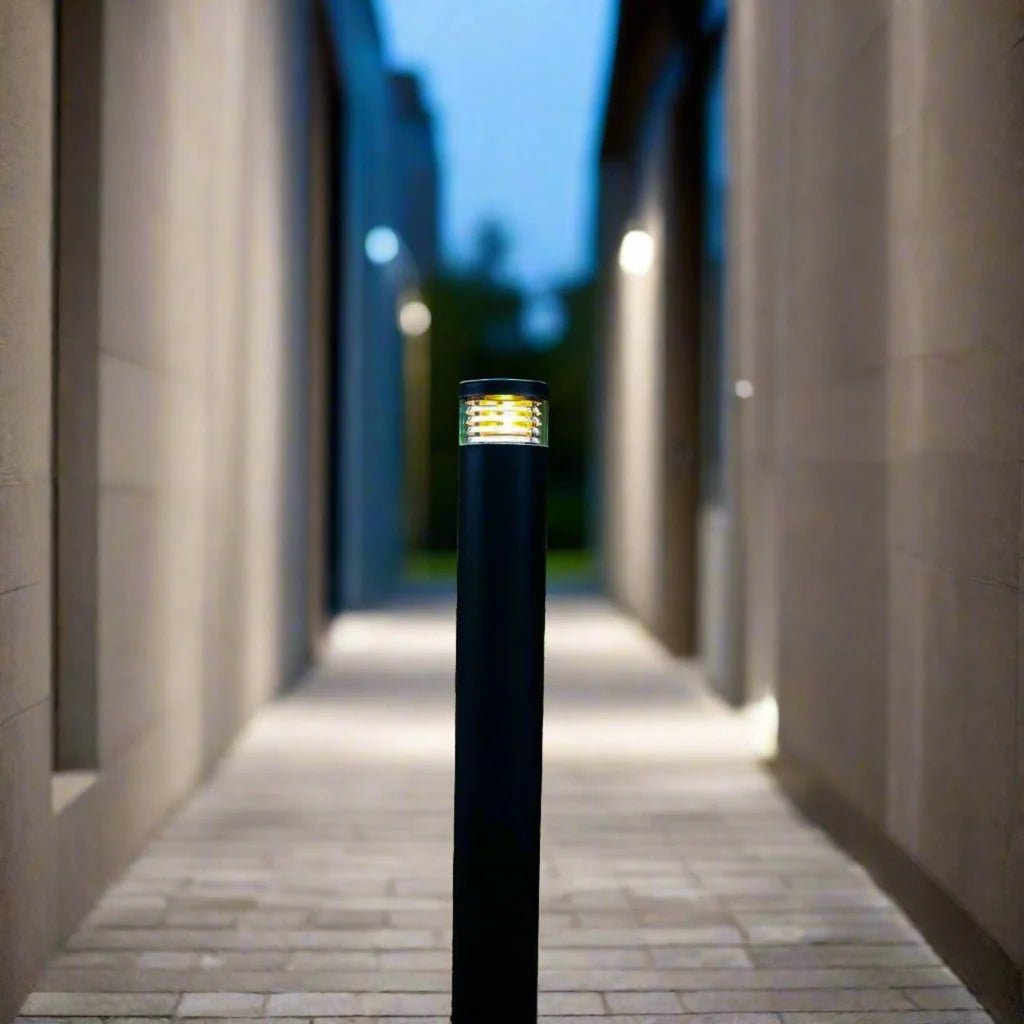 Steel Led Bollard Light Fixtures Mini Bollard Light H190mm Black 316