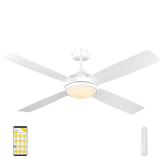 Mercator Anova Smart DC Ceiling Fan Wi - Fi with LED Light in Black or White - Mases LightingMercator