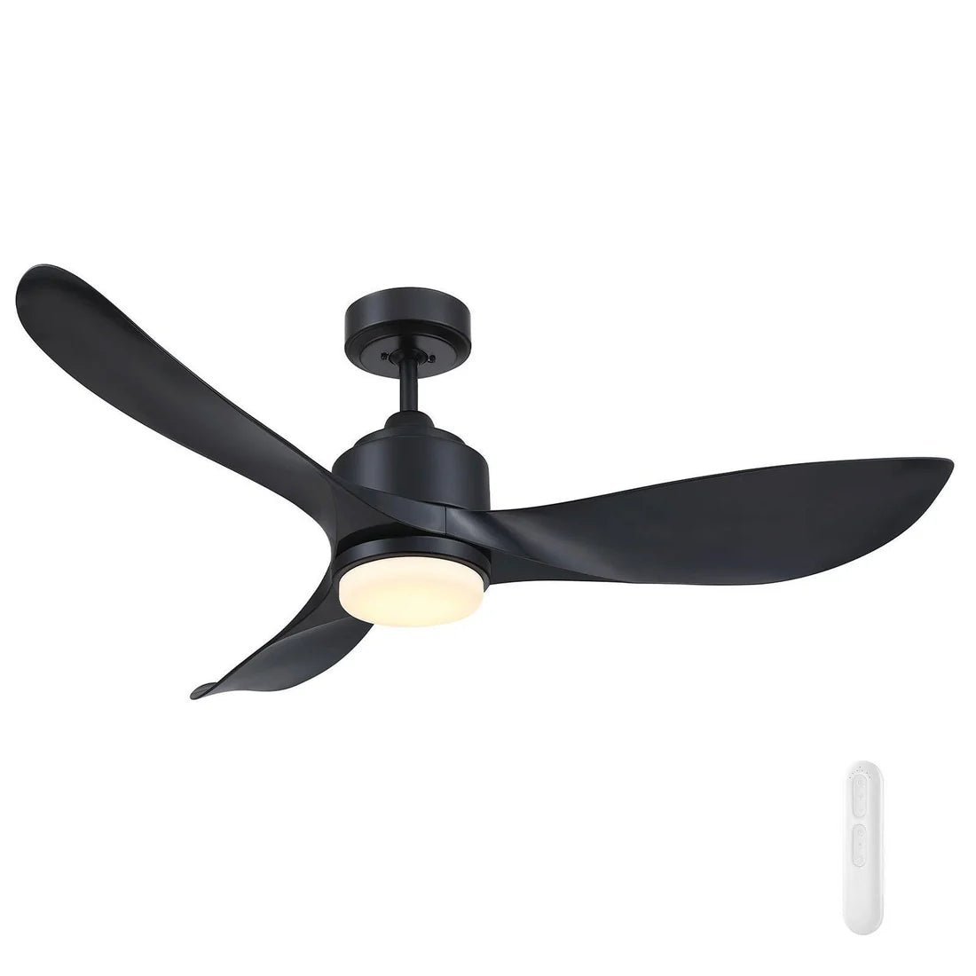 Mercator Eagle II Lite Ceiling Fan With Remote And LED Light Rubbed Bronze or Black
