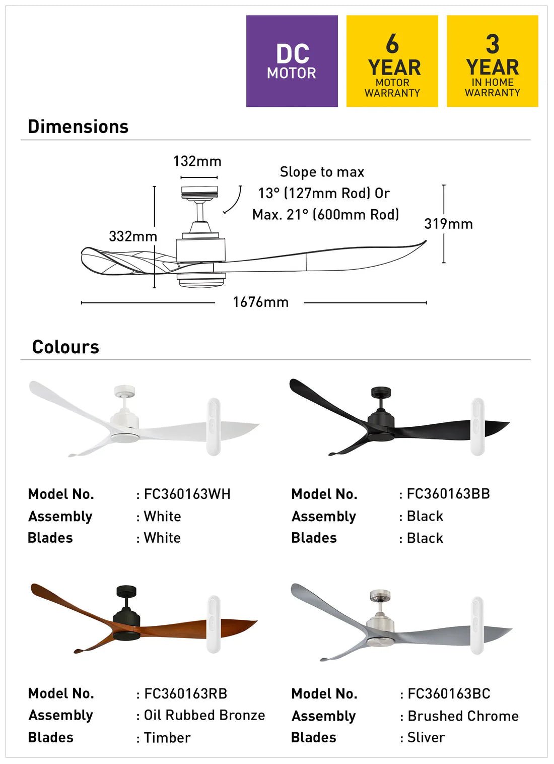 Mercator Eagle XL 1676 NL Ceiling Fan