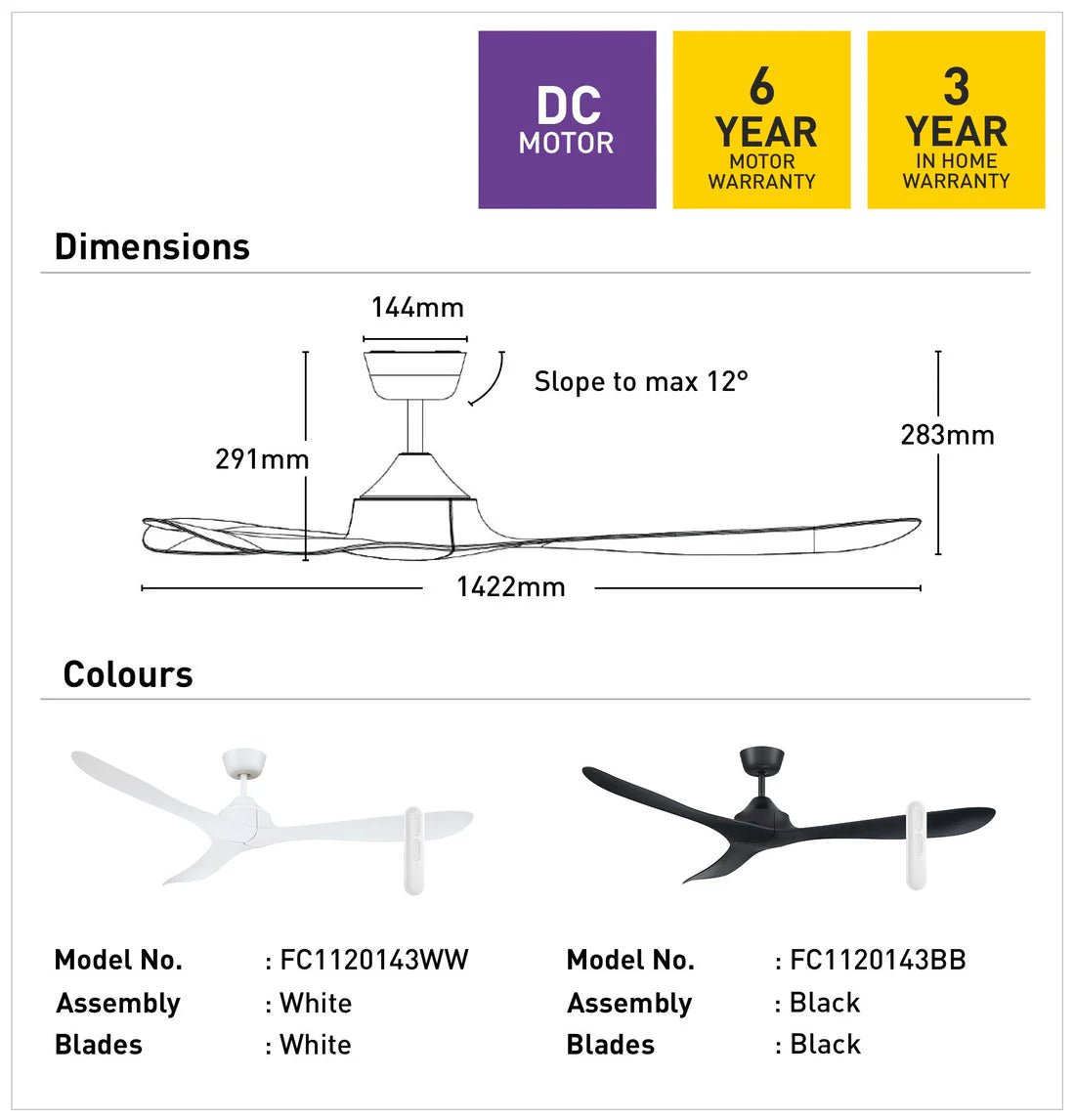 Mercator Juno DC Ceiling Fan