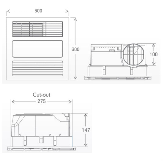 Mercator Mercury Lite 3 in 1 Exhaust Fan with Heat and CCT LED Light – (White) - Mases LightingMercator