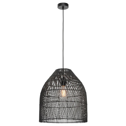 Mercator Sawyer 1Lt Pendant Light - Black/Natural - Mases LightingMercator
