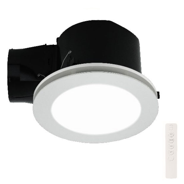 Mercator Steady 24/7 Exhaust Fan with CCT LED Light and Remote – White - Mases LightingMercator