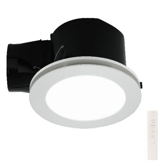 Mercator Steady 24/7 Exhaust Fan with CCT LED Light and Remote – White - Mases LightingMercator