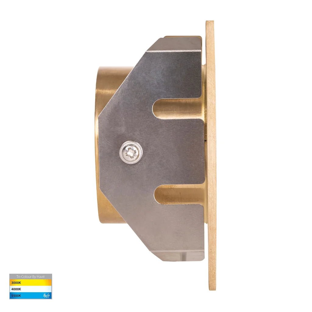 Mini Reces Square LED Step Light Antique Brass, Brass Havit Lighting HV3216T - 12V - Mases LightingHavit Lighting