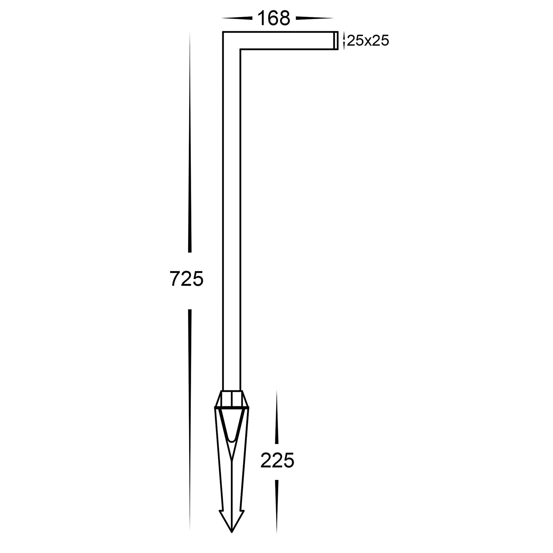 Nedia Square 7w Tri Colour Aluminium Black, Antique Brass, Stainless Steel Garden Spike Light HV1459T-BLK