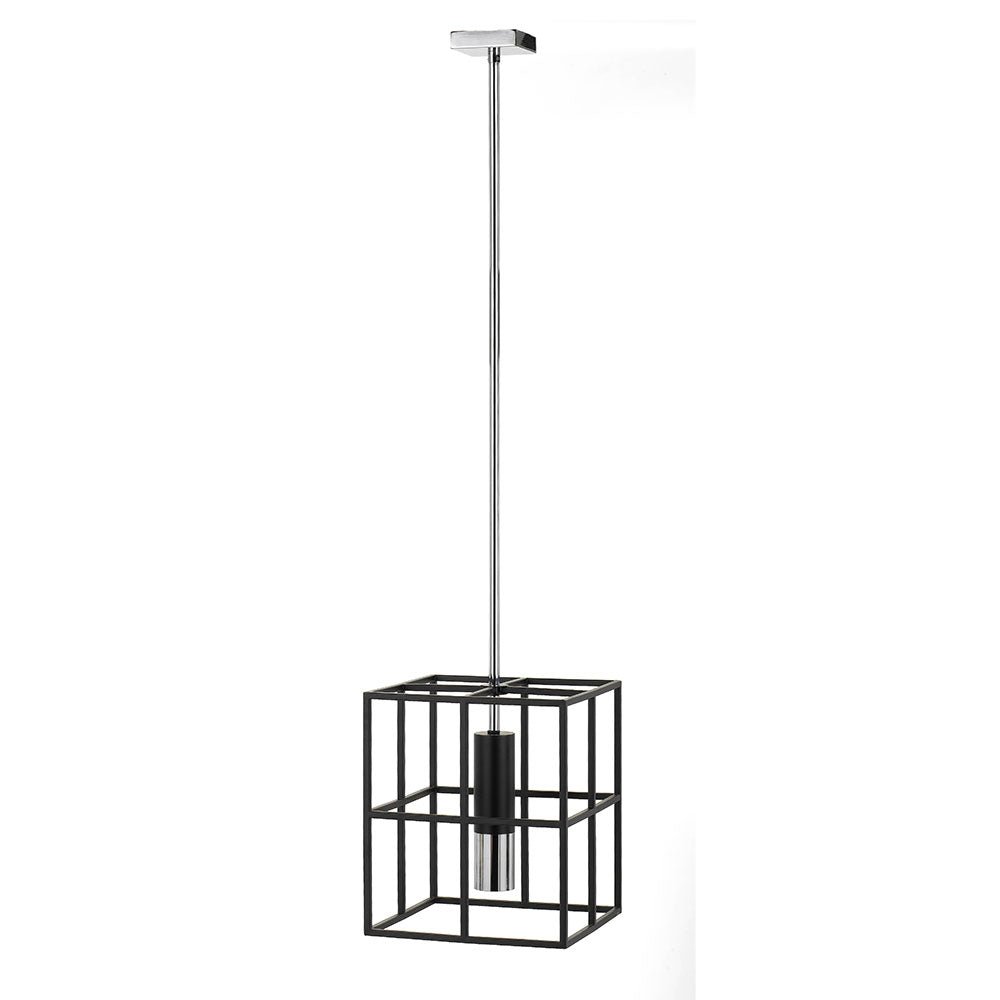 Nelson 1 Light Pendant Black & Chrome - NELSON PE1-BKCH