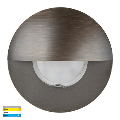 Ollo LED Step Light with Eyelid TRI Colour 5w in BLK/SS316/CP/AB/BR/GPH Havit Lighting - HV19012T - Mases LightingHavit Lighting