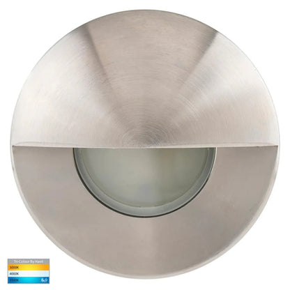 Ollo LED Step Light with Eyelid TRI Colour 5w in BLK/SS316/CP/AB/BR/GPH Havit Lighting - HV19012T - Mases LightingHavit Lighting