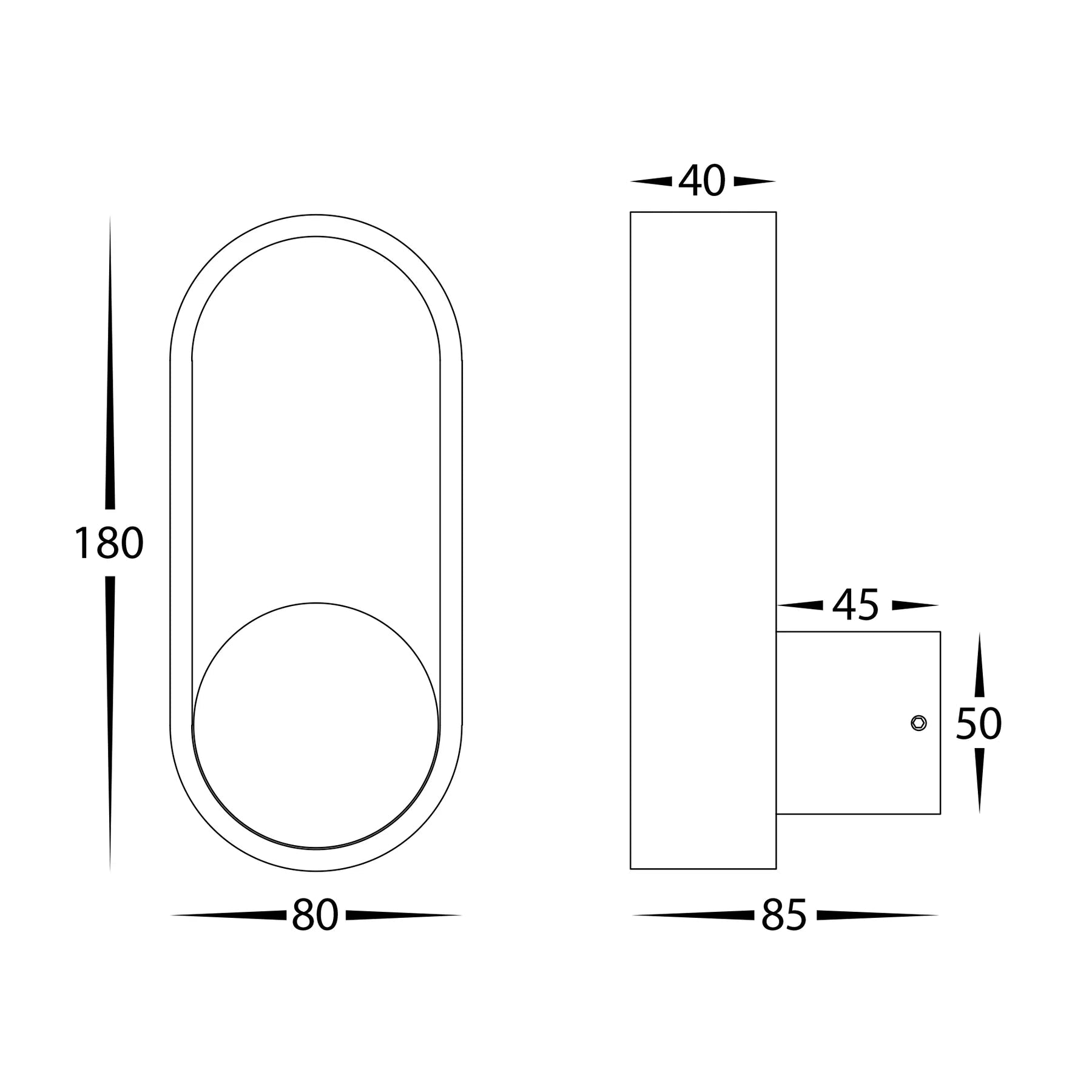 Ovale Indoor LED Wall Light in Black, Black/Brass, White, White/Brass Havit Lighting - HV8080T