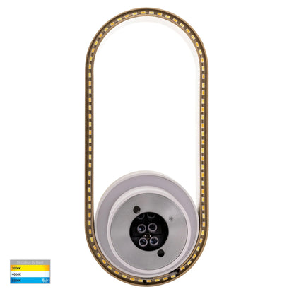 Ovale Indoor LED Wall Light in Black, Black/Brass, White, White/Brass Havit Lighting - HV8080T - Mases LightingHavit Lighting