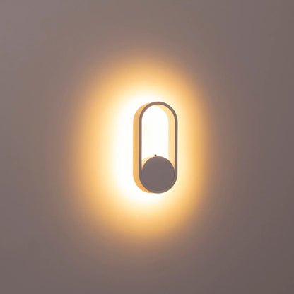 Ovale Indoor LED Wall Light in Black, Black/Brass, White, White/Brass Havit Lighting - HV8080T - Mases LightingHavit Lighting
