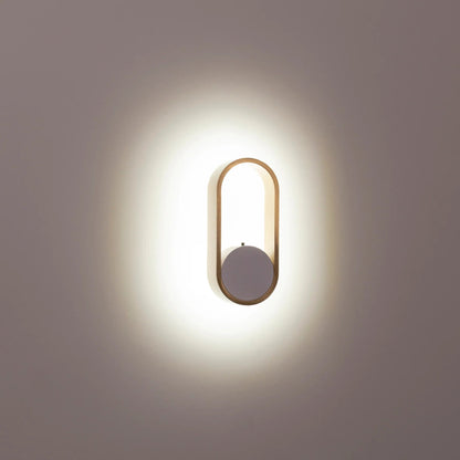 Ovale Indoor LED Wall Light in Black, Black/Brass, White, White/Brass Havit Lighting - HV8080T - Mases LightingHavit Lighting