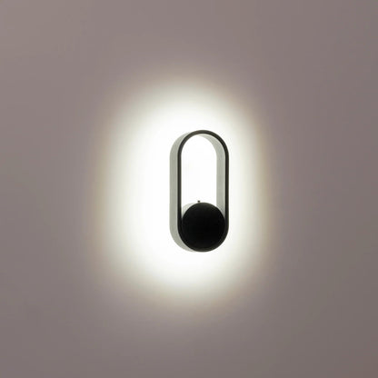 Ovale Indoor LED Wall Light in Black, Black/Brass, White, White/Brass Havit Lighting - HV8080T - Mases LightingHavit Lighting