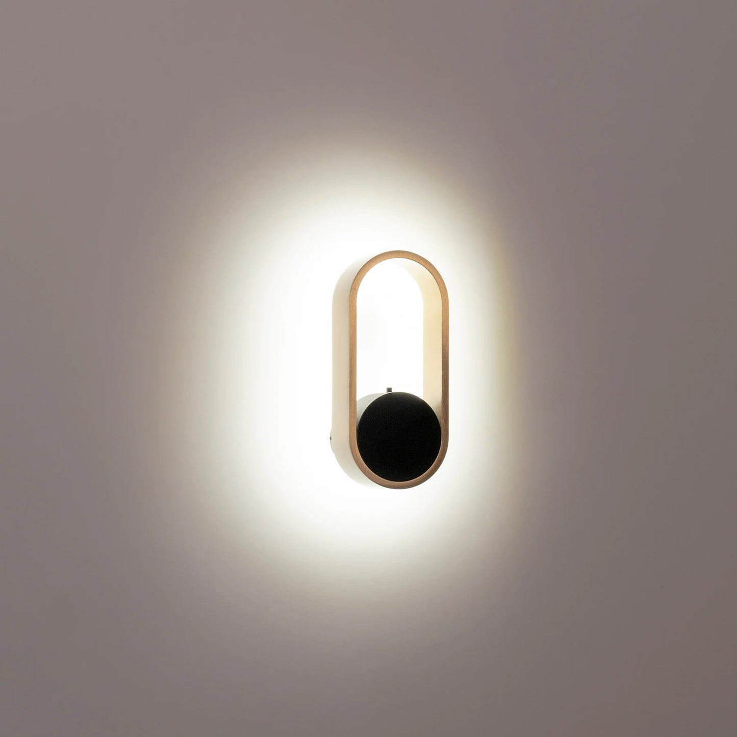 Ovale Indoor LED Wall Light in Black, Black/Brass, White, White/Brass Havit Lighting - HV8080T - Mases LightingHavit Lighting