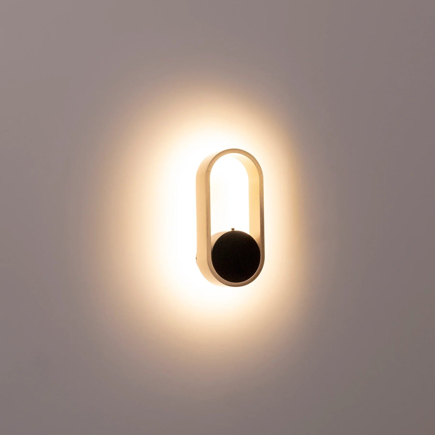 Ovale Indoor LED Wall Light in Black, Black/Brass, White, White/Brass Havit Lighting - HV8080T - Mases LightingHavit Lighting