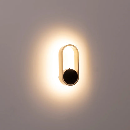Ovale Indoor LED Wall Light in Black, Black/Brass, White, White/Brass Havit Lighting - HV8080T - Mases LightingHavit Lighting