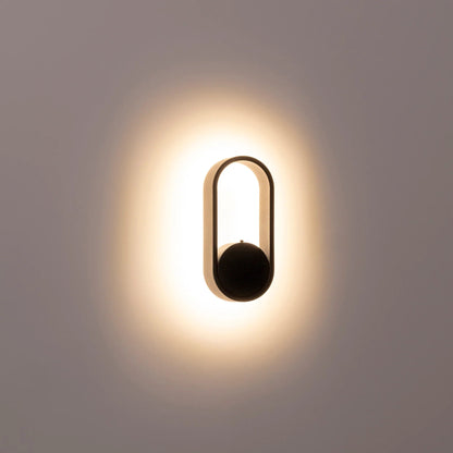 Ovale Indoor LED Wall Light in Black, Black/Brass, White, White/Brass Havit Lighting - HV8080T - Mases LightingHavit Lighting
