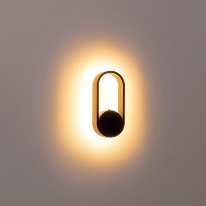 Ovale Indoor LED Wall Light in Black, Black/Brass, White, White/Brass Havit Lighting - HV8080T - Mases LightingHavit Lighting