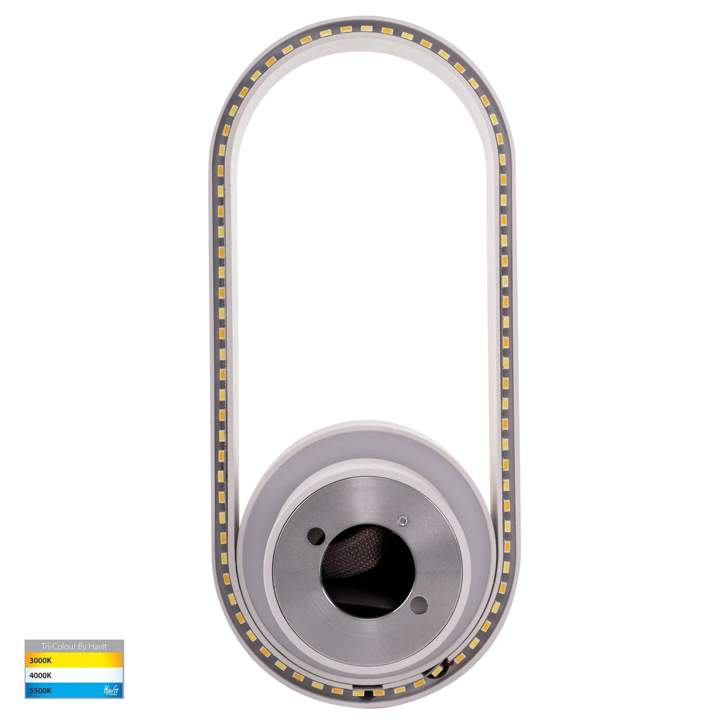 Ovale Indoor LED Wall Light in Black, Black/Brass, White, White/Brass Havit Lighting - HV8080T - Mases LightingHavit Lighting