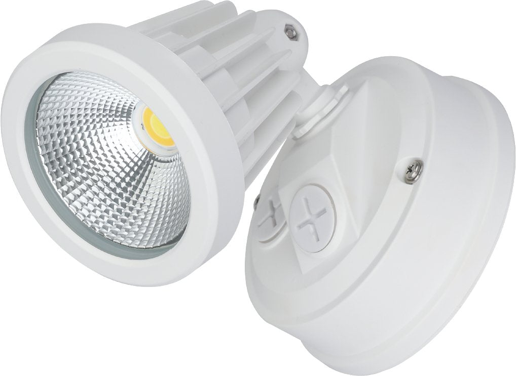 PHL Zip Tri-Colour 15W LED Single Adjustable Spotlight Without Sensor IP65 - White - Mases LightingPHL