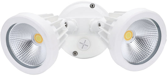 PHL Zip Tri-Colour 30W LED Double Adjustable Spotlight Without Sensor IP65 - White - Mases LightingPHL