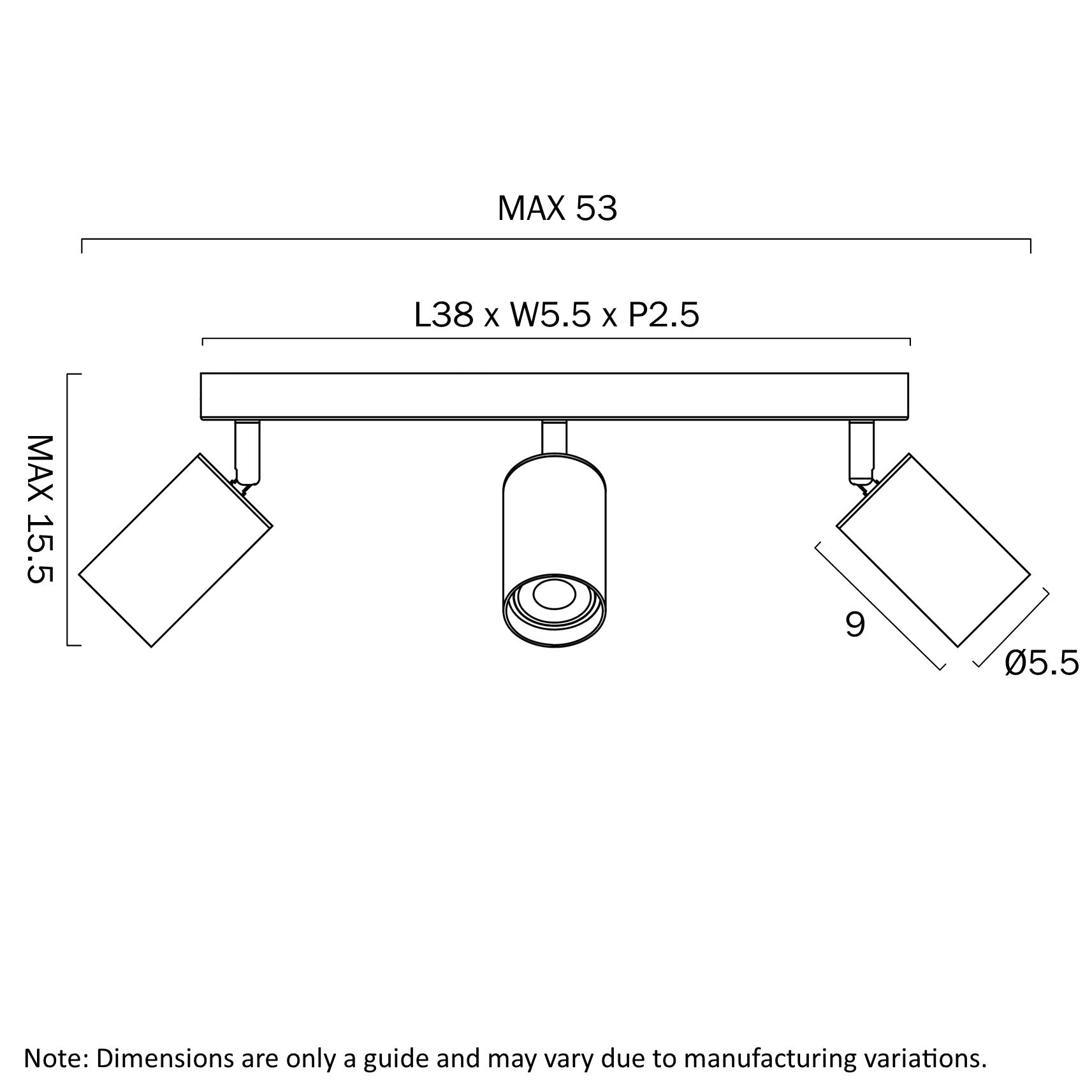 Picard 1 to 5 Light LED Spotlight White or Black / Tri-Colour