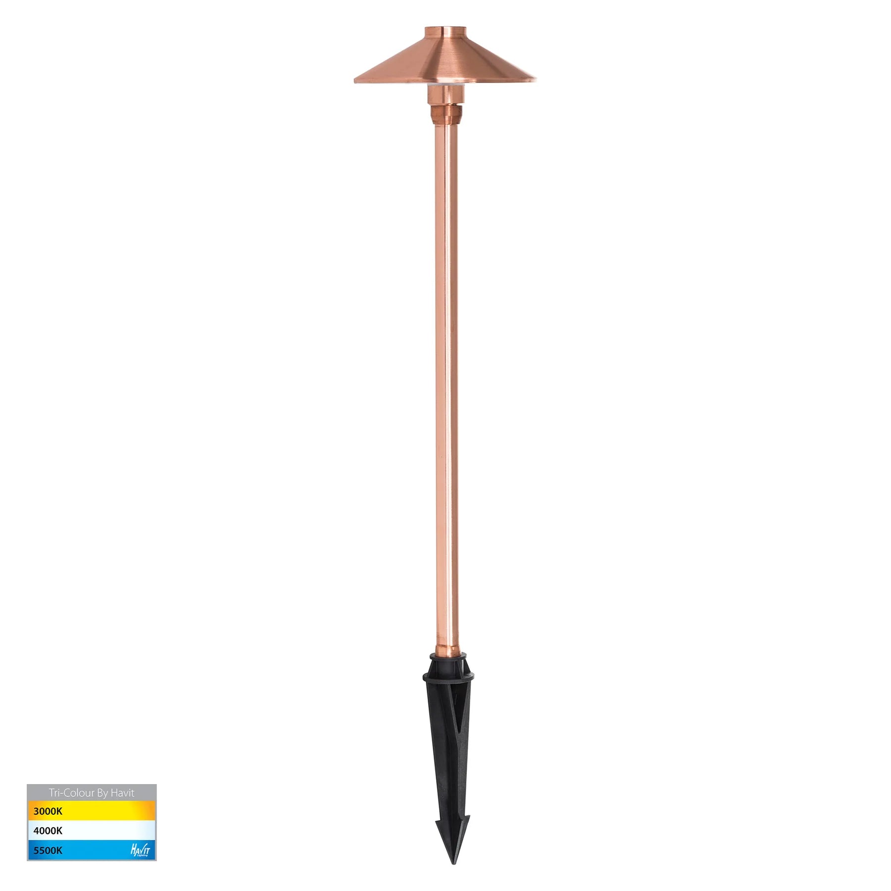 Polari LED Spike Light CCT 3w Antique Brass, Black, Copper, SS316 Havit Lighting - HV1452T