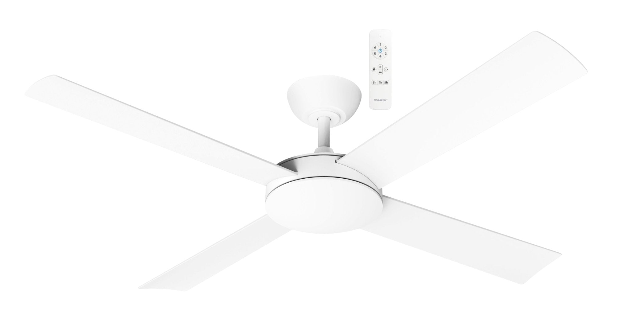 Quantum DC 48 or 52 Ceiling Fan Matt White - Mases LightingMartec