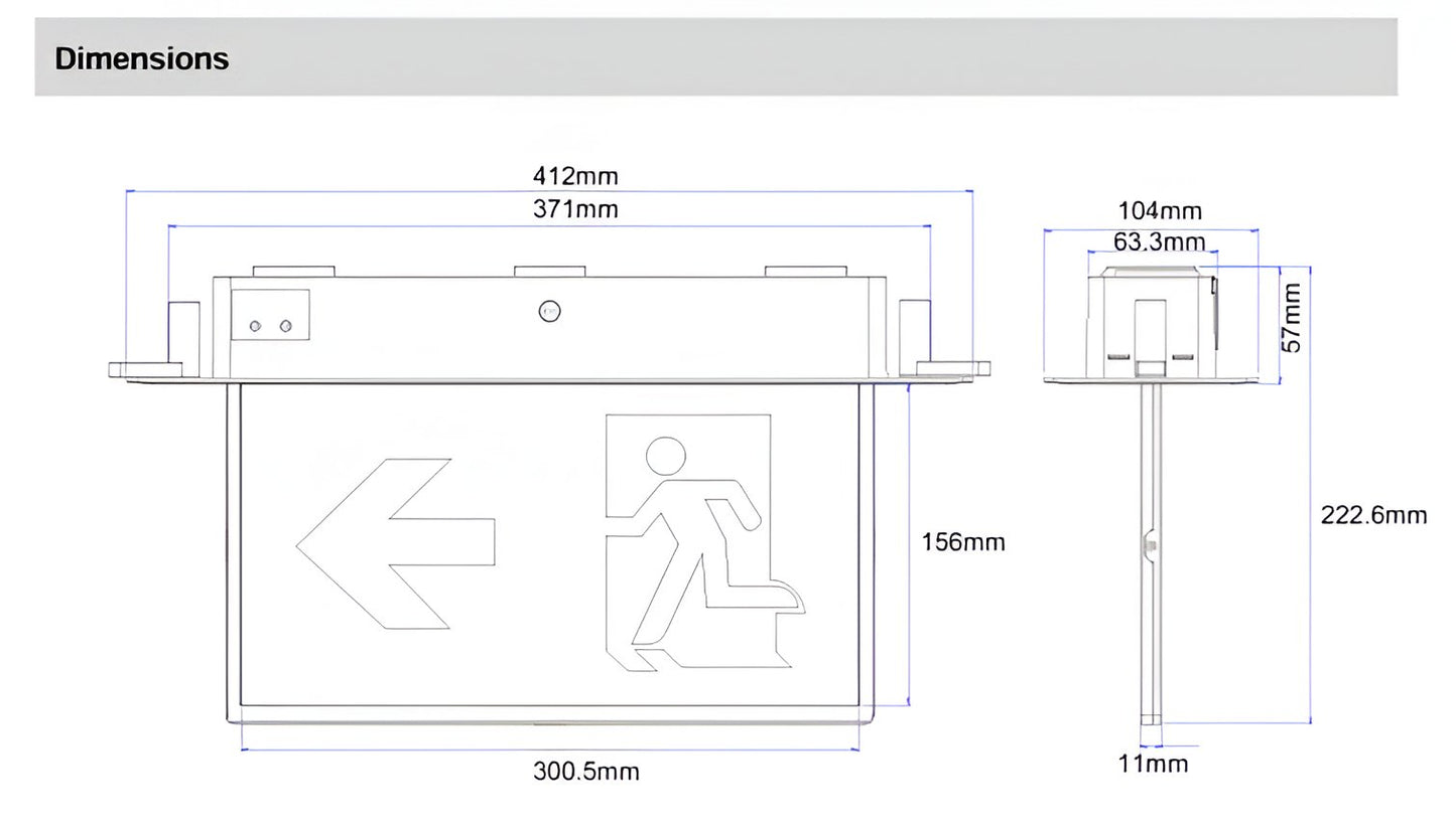 Reech LED Emergency Exit Light Surface-Mount & Rod - Mases LightingReechlighting