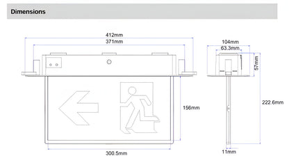 Reech LED Emergency Exit Light Surface-Mount & Rod - Mases LightingReechlighting