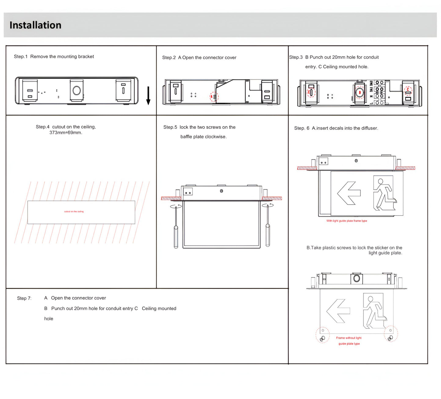 Reech LED Emergency Exit Light Surface-Mount & Rod - Mases LightingReechlighting