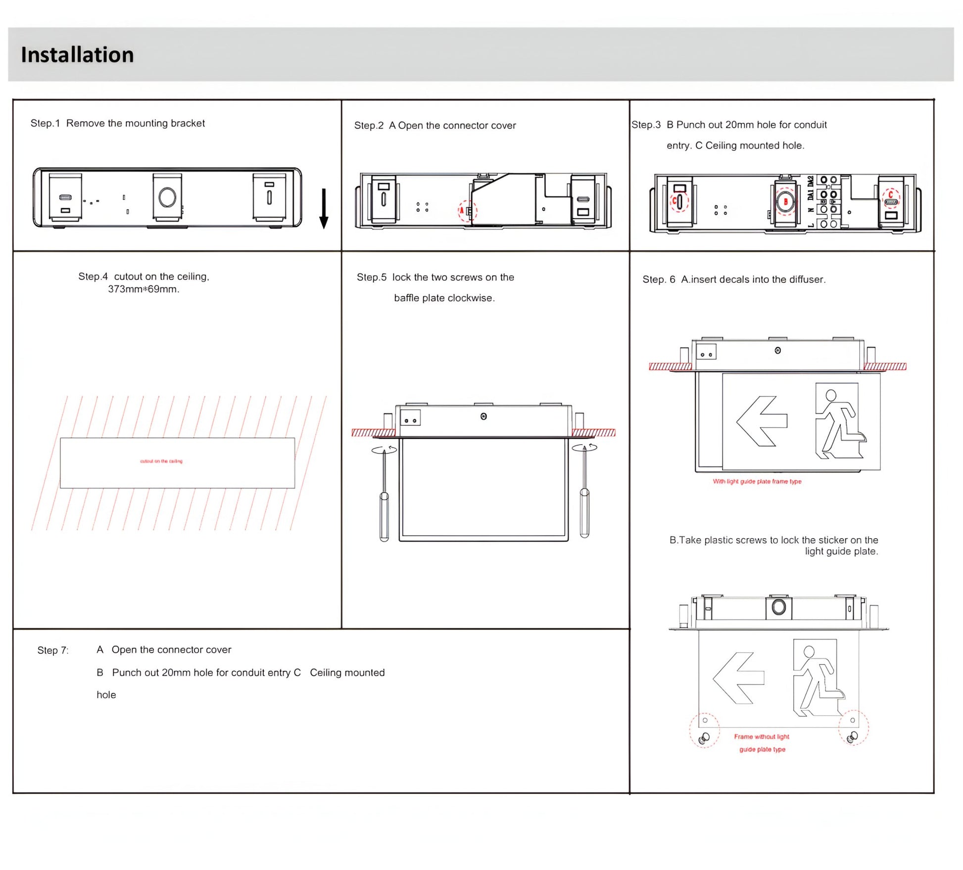 Reech LED Emergency Exit Light Surface-Mount & Rod - Mases LightingReechlighting
