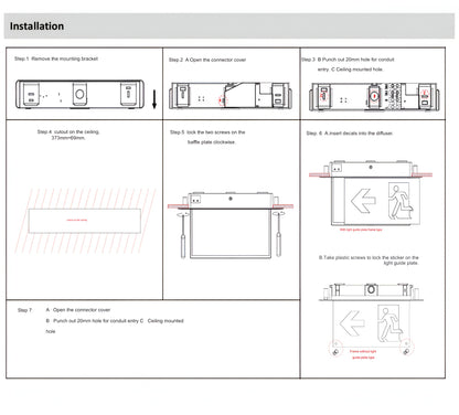 Reech LED Emergency Exit Light Surface-Mount & Rod - Mases LightingReechlighting