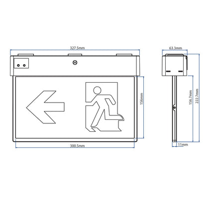 Reech LED Emergency Exit Light Surface-Mount Wall & Ceiling - Mases LightingReechlighting