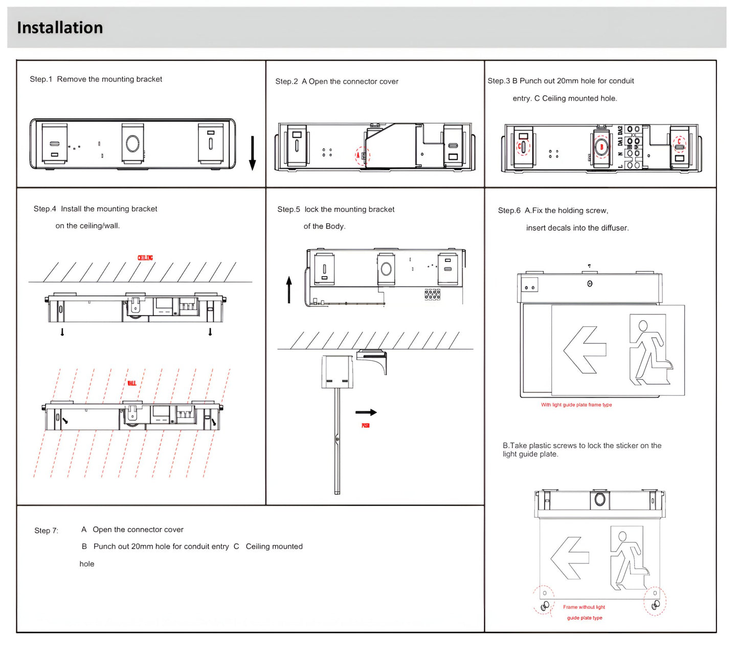 Reech LED Emergency Exit Light Surface-Mount Wall & Ceiling - Mases LightingReechlighting