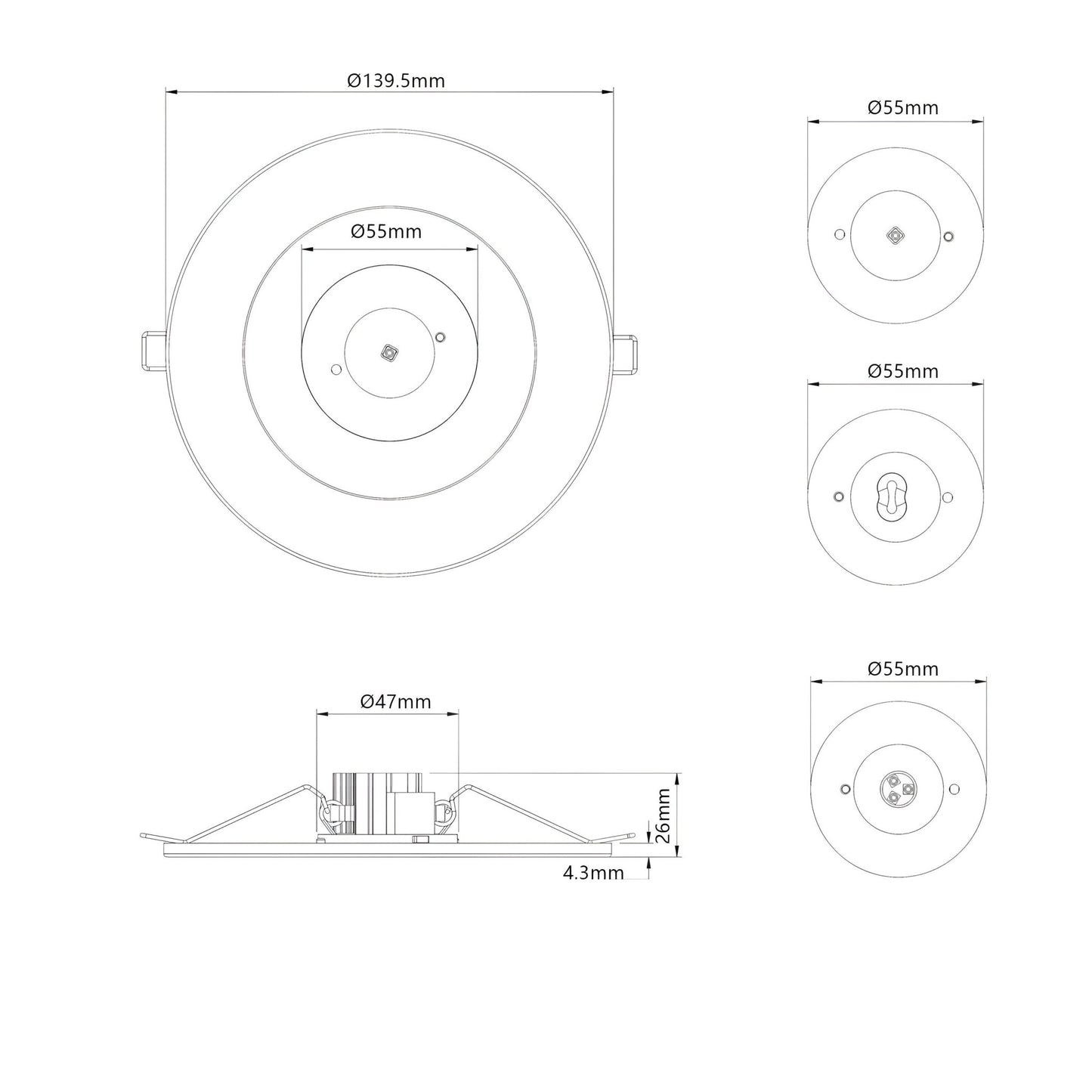 Reech Recessed Emergency Led Diskfire Black/White - Mases LightingReechlighting