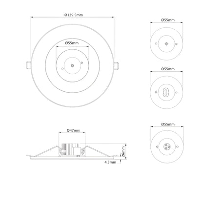 Reech Recessed Emergency Led Diskfire Black/White - Mases LightingReechlighting