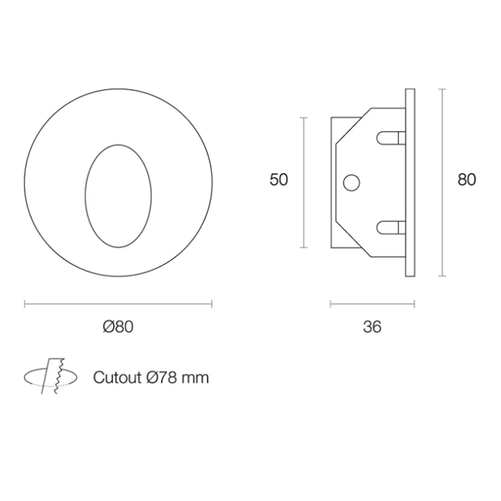 Round LED Step Light 3w 3000k in White or Black