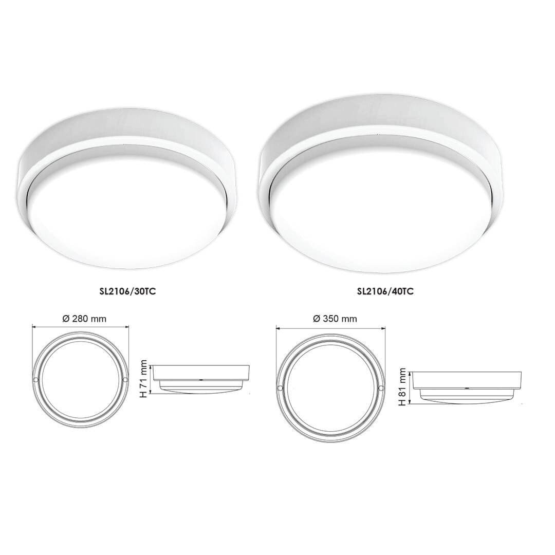 SAL Benny SL2106TC LED Oysters Tri - White 10/20/24W 240V IP65 - SL2106TC - Mases LightingSAL