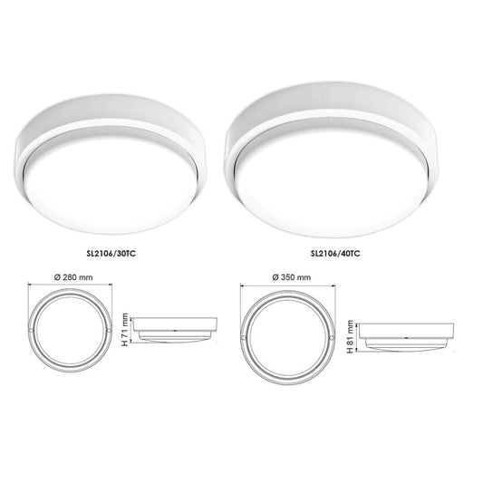 SAL Benny SL2106TC LED Oysters Tri - White 10/20/24W 240V IP65 - SL2106TC - Mases LightingSAL