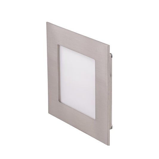 SAL Broom LED Step Light 3w in Satin Nickel, White - Mases LightingSAL