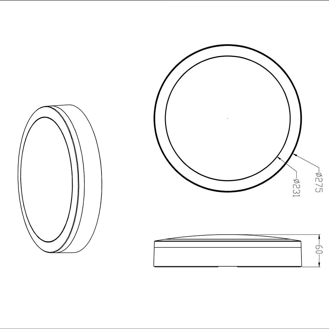 SAL Cooper III SE7192TC/BK 18W Round Profile IP65 LED Wall Light